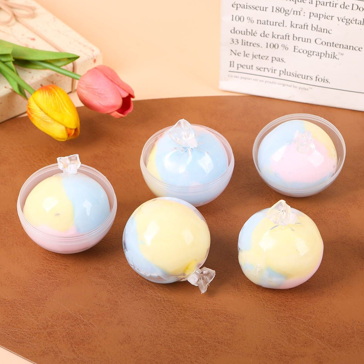 Tri-color & Chocolate Stress Ball Crispy Skin Squishy Stress Relief Decompression Toy